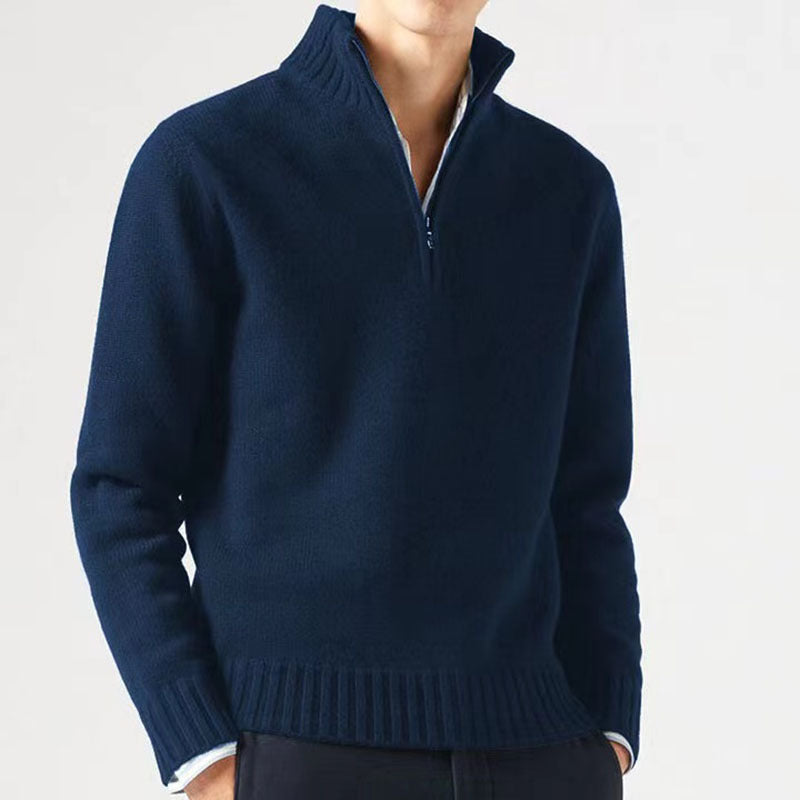 Pull en maille épaisse à col montant zippé chaleur et élégance homme – Sauveterre
