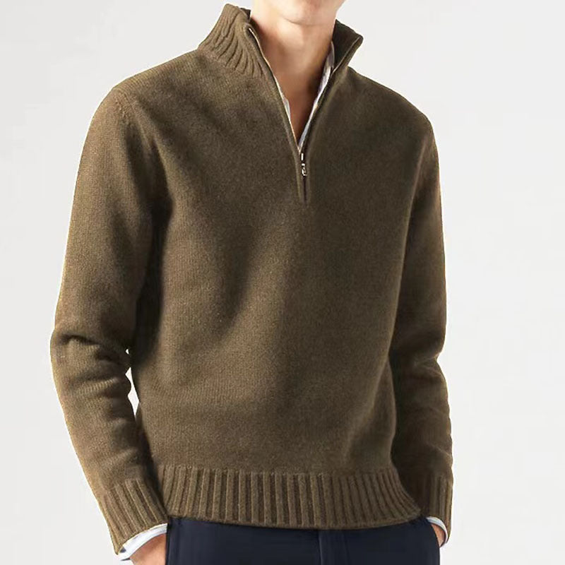 Pull en maille épaisse à col montant zippé chaleur et élégance homme – Sauveterre