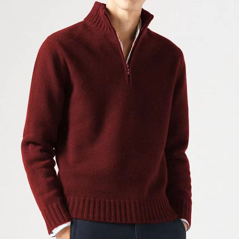 Pull en maille épaisse à col montant zippé chaleur et élégance homme – Sauveterre