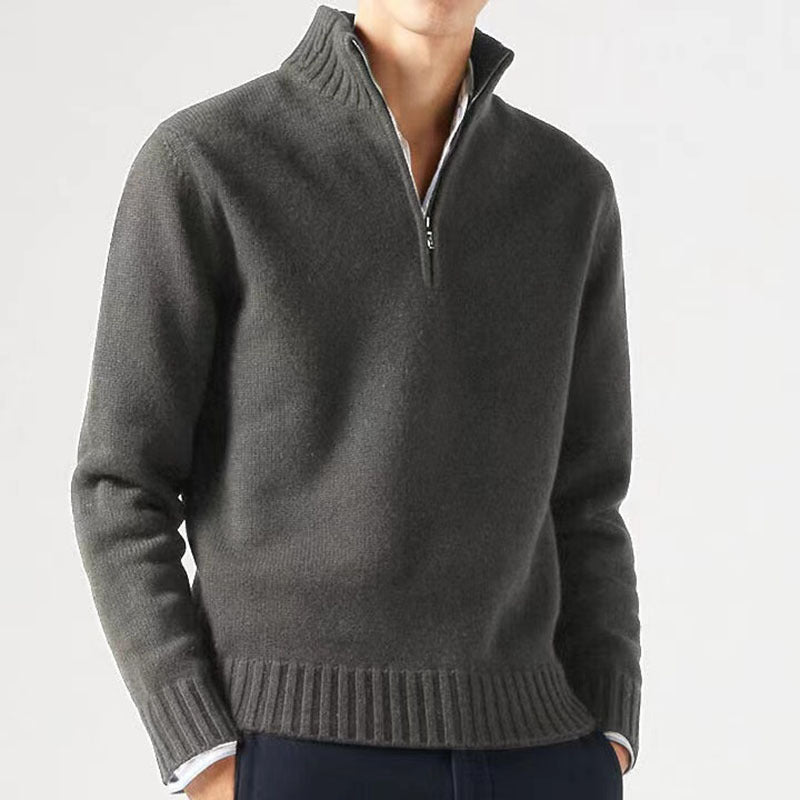 Pull en maille épaisse à col montant zippé chaleur et élégance homme – Sauveterre