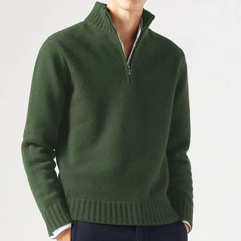 Pull en maille épaisse à col montant zippé chaleur et élégance homme – Sauveterre