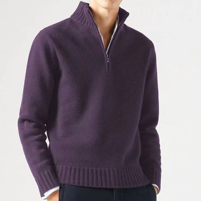 Pull en maille épaisse à col montant zippé chaleur et élégance homme – Sauveterre