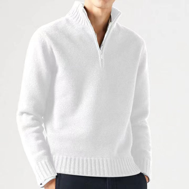 Pull en maille épaisse à col montant zippé chaleur et élégance homme – Sauveterre