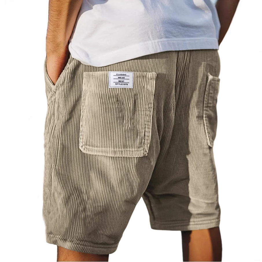 Short en velours côtelé taille élastique poches utilitaires homme – Trégastel