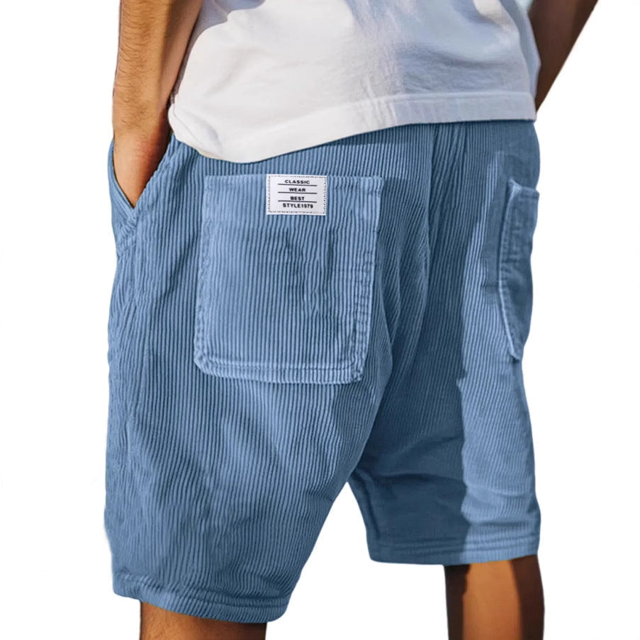 Short en velours côtelé taille élastique poches utilitaires homme – Trégastel