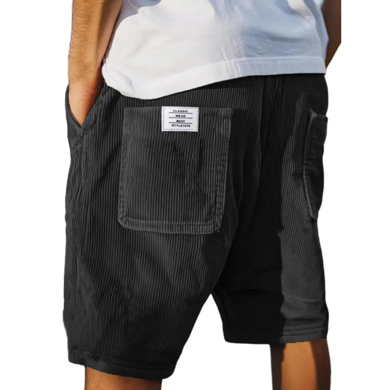 Short en velours côtelé taille élastique poches utilitaires homme – Trégastel