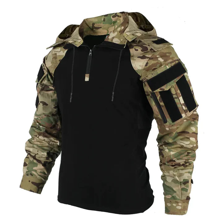 Veste tactique zippée à capuche style militaire homme – Tanlay