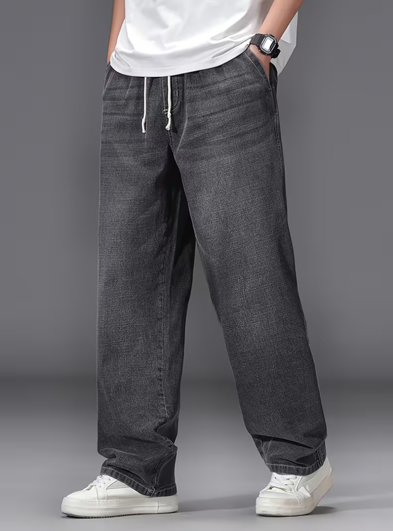 Jean grande taille coupe large taille élastique cordon homme – Ratilly