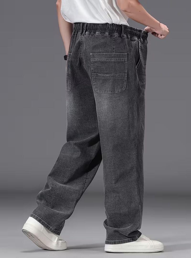 Jean grande taille coupe large taille élastique cordon homme – Ratilly