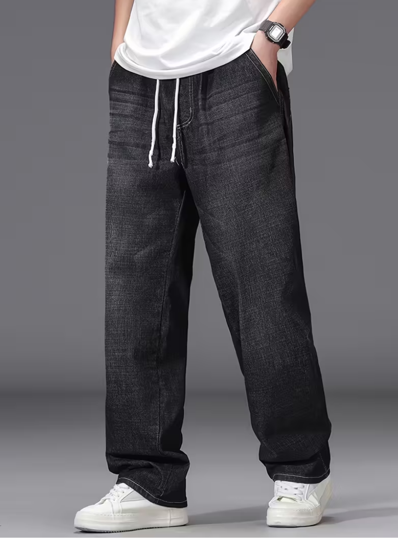 Jean grande taille coupe large taille élastique cordon homme – Ratilly
