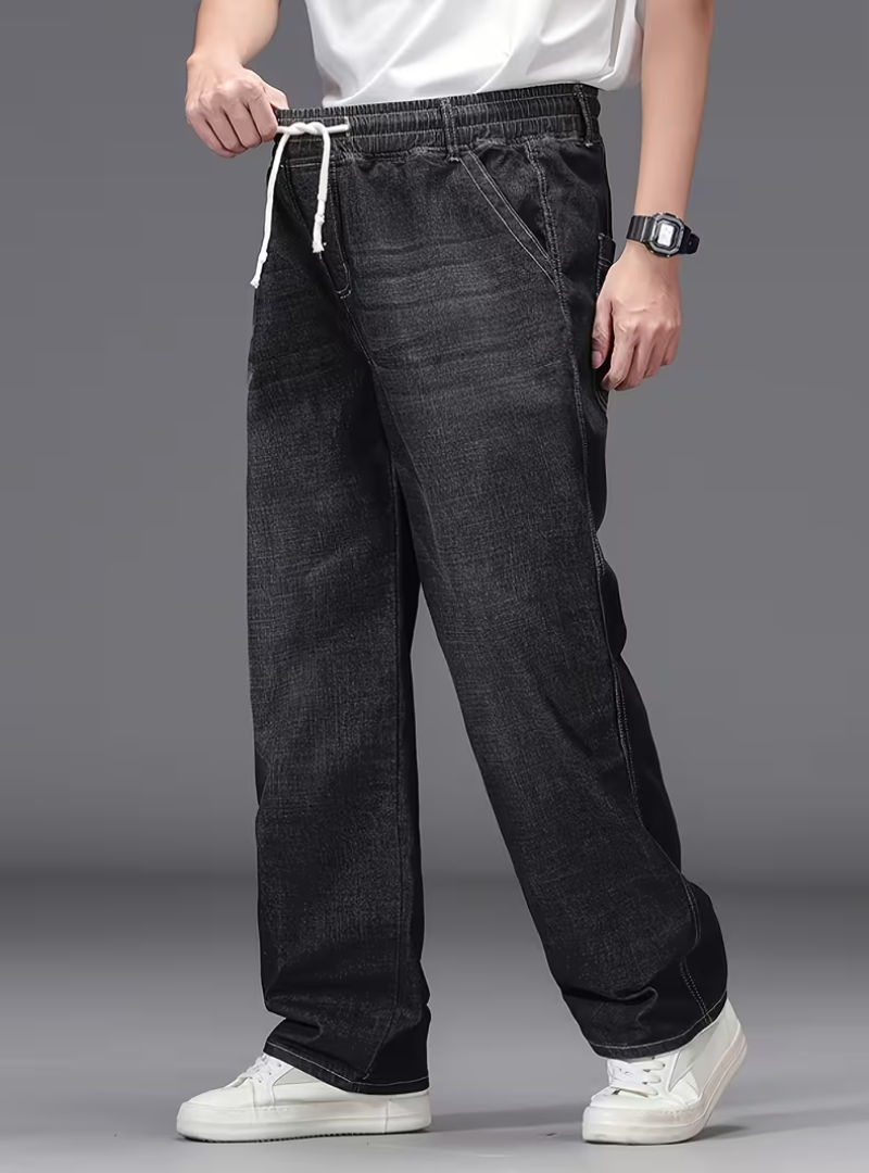 Jean grande taille coupe large taille élastique cordon homme – Ratilly