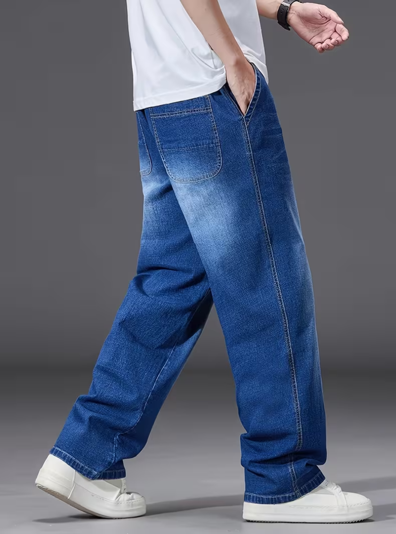 Jean grande taille coupe large taille élastique cordon homme – Ratilly