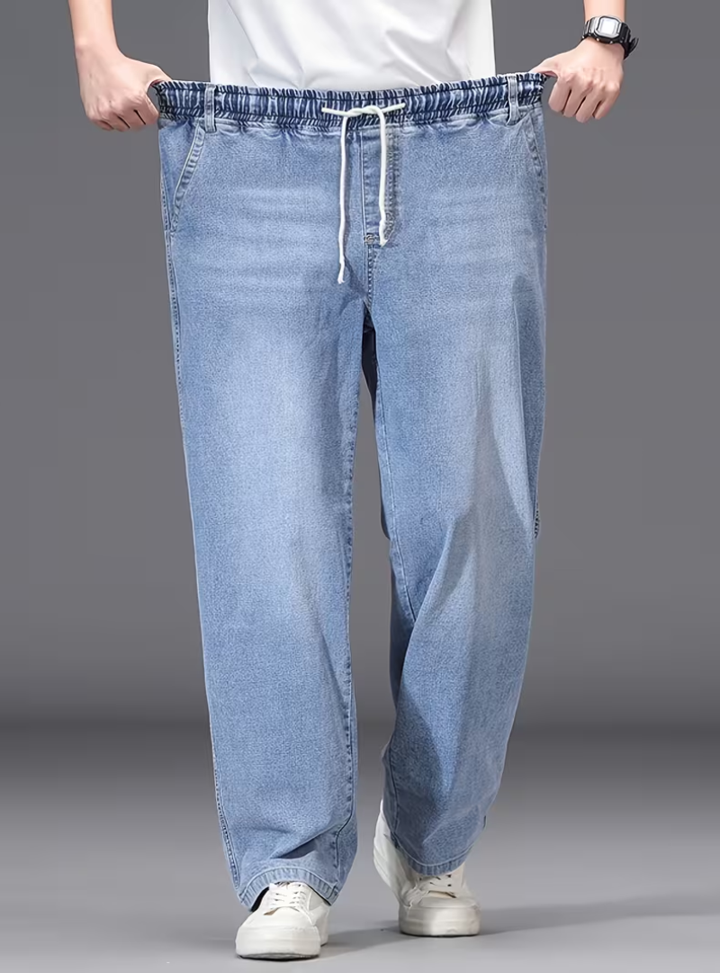 Jean grande taille coupe large taille élastique cordon homme – Ratilly