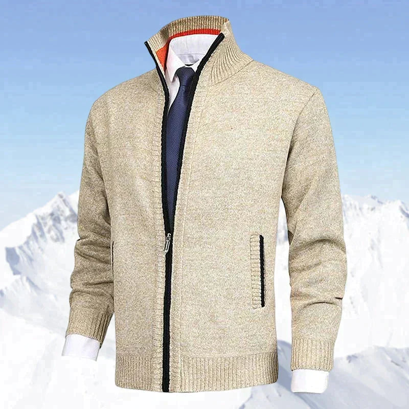 Cardigan zippé à col montant en maille au style intemporel homme – Sablonville
