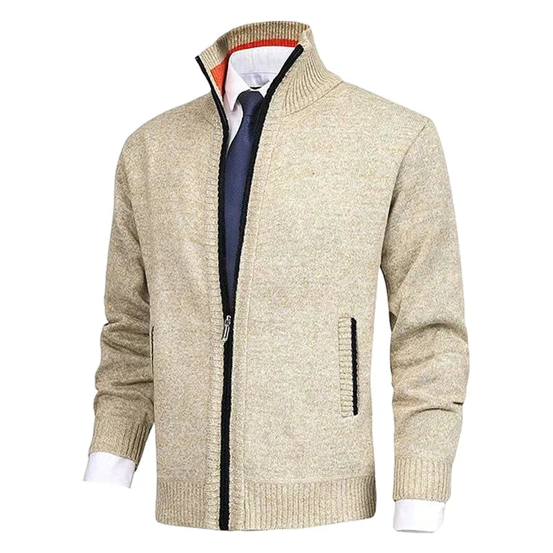 Cardigan zippé à col montant en maille au style intemporel homme – Sablonville