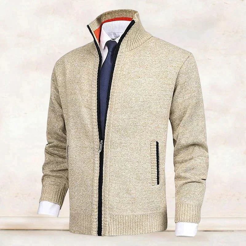 Cardigan zippé à col montant en maille au style intemporel homme – Sablonville