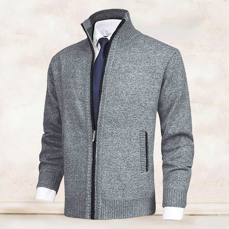 Cardigan zippé à col montant en maille au style intemporel homme – Sablonville