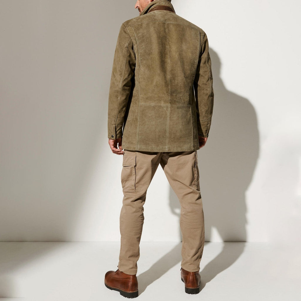 Veste en daim doublée coupe ajustée vintage finition soignée homme – Nanteuil