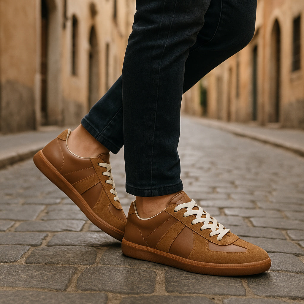 Baskets basses rétro à lacets à la finition soignée homme – Mirmande