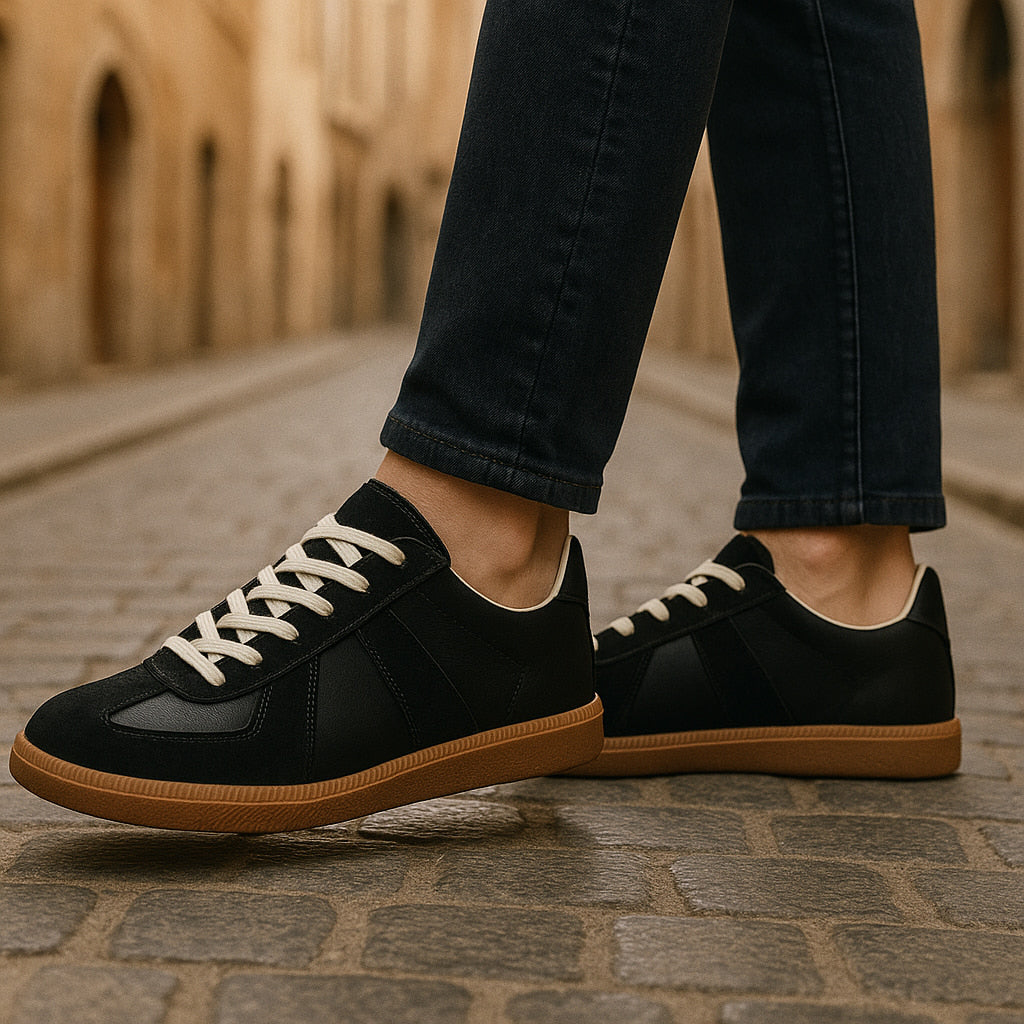 Baskets basses rétro à lacets à la finition soignée homme – Mirmande