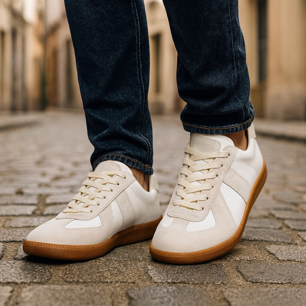 Baskets basses rétro à lacets à la finition soignée homme – Mirmande