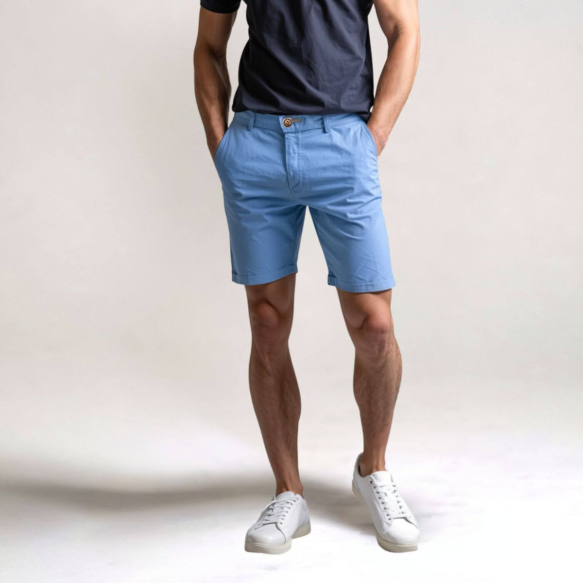 Short chino à taille élastique coupe smart casual ajustée homme – Mussidan