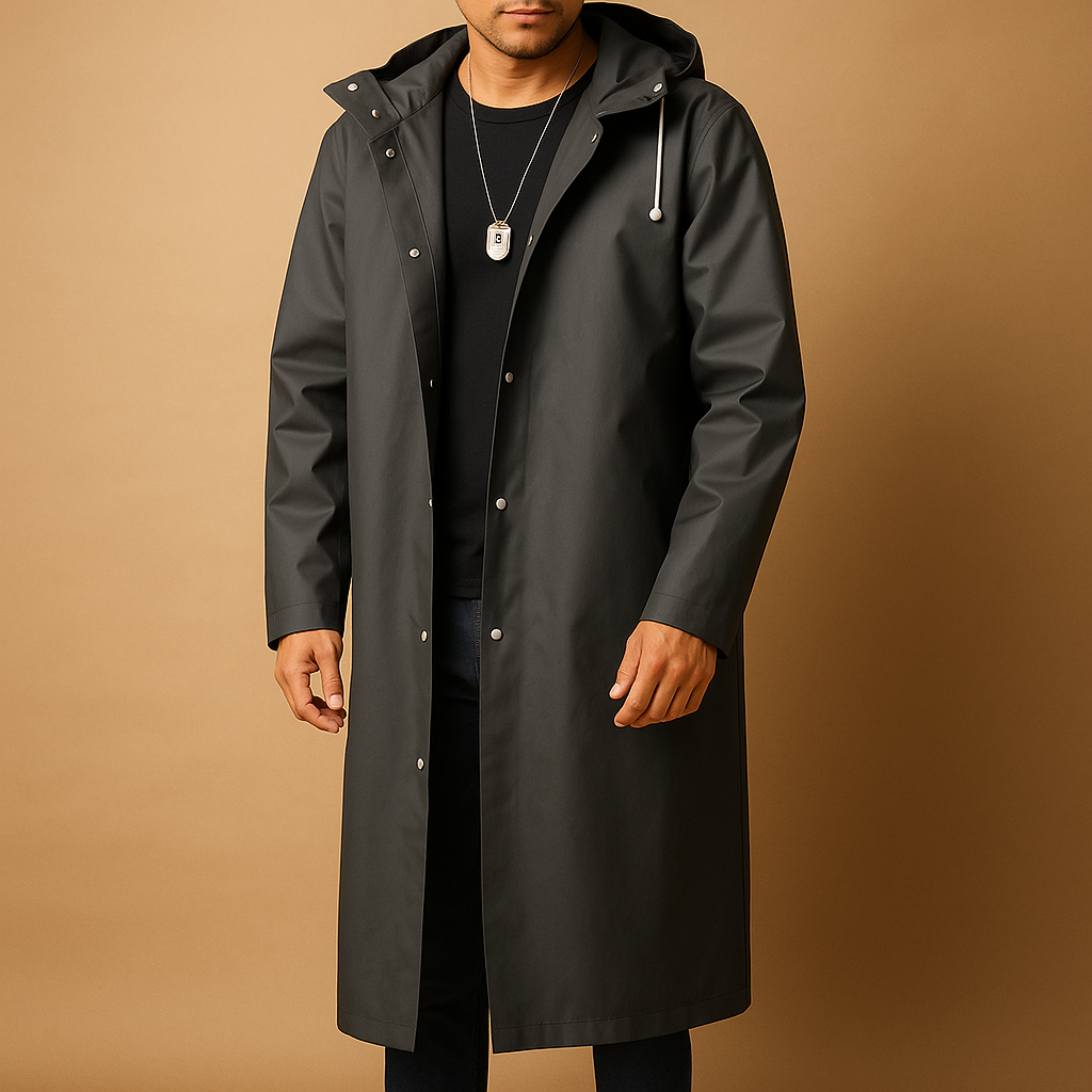 Manteau de pluie long noir