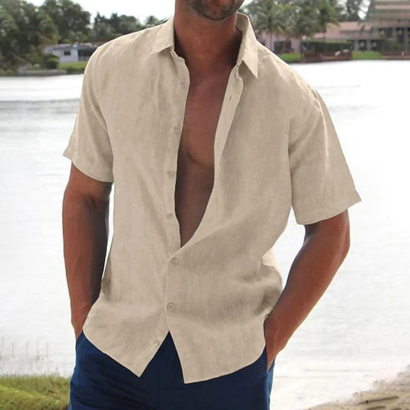 Chemise en lin manches courtes style estival au style intemporel homme – Dauphine