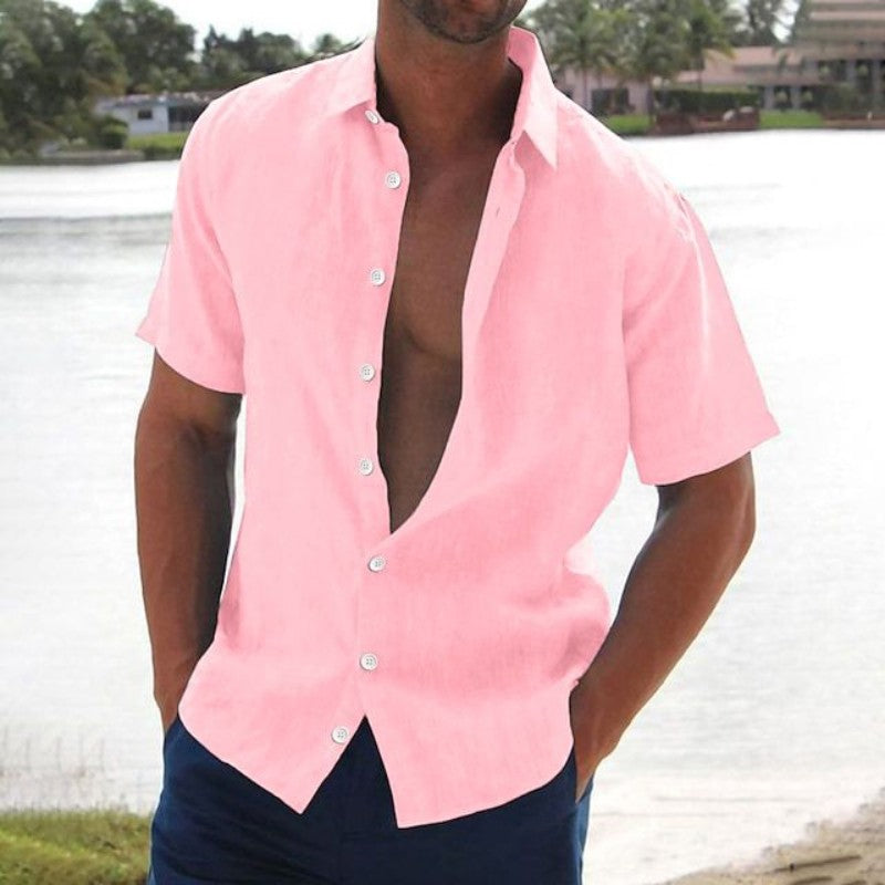 Chemise en lin manches courtes style estival au style intemporel homme – Dauphine