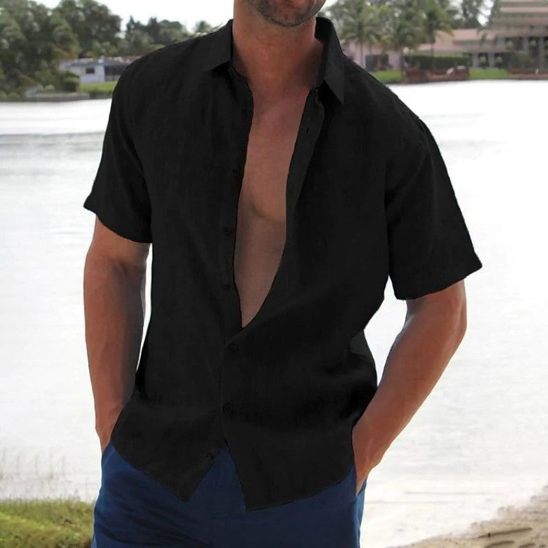 Chemise en lin manches courtes style estival au style intemporel homme – Dauphine