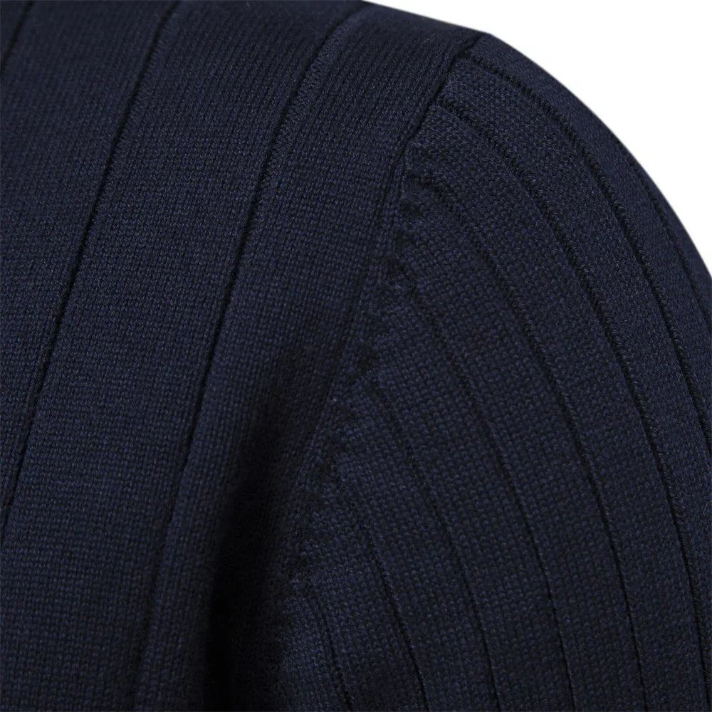 Pull zippé à col montant côtelé pour l'automne homme – Yport