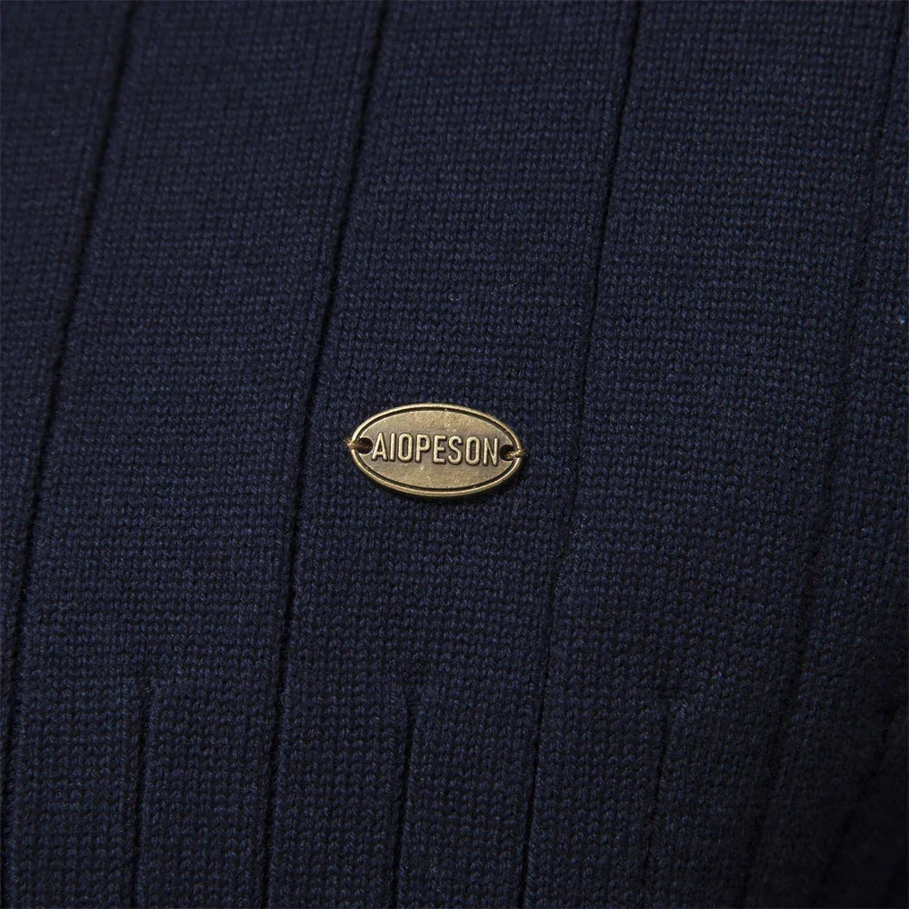 Pull zippé à col montant côtelé pour l'automne homme – Yport