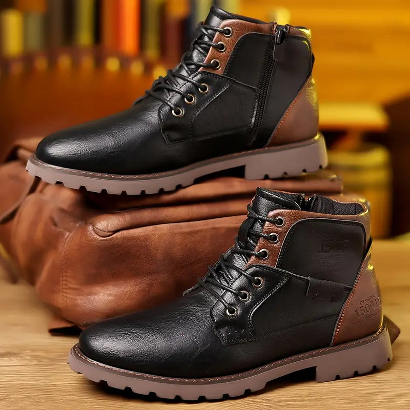 Bottines en cuir zippées tige montante finition soignée homme – Autun