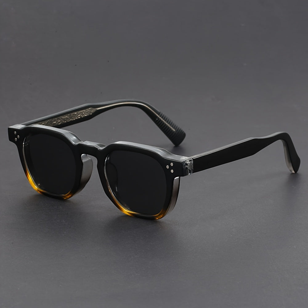 Lunettes de soleil rétro monture angulaire verres teintés homme – Donzy