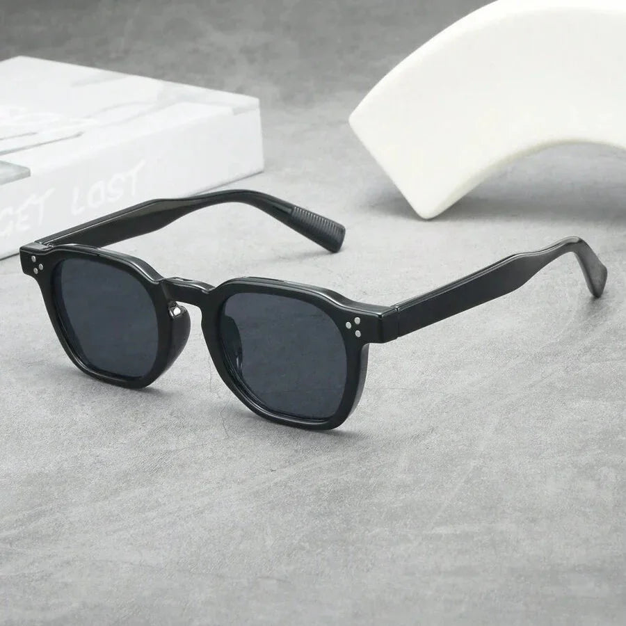 Lunettes de soleil rondes monture effet écaille branches épaisses homme – Podensac