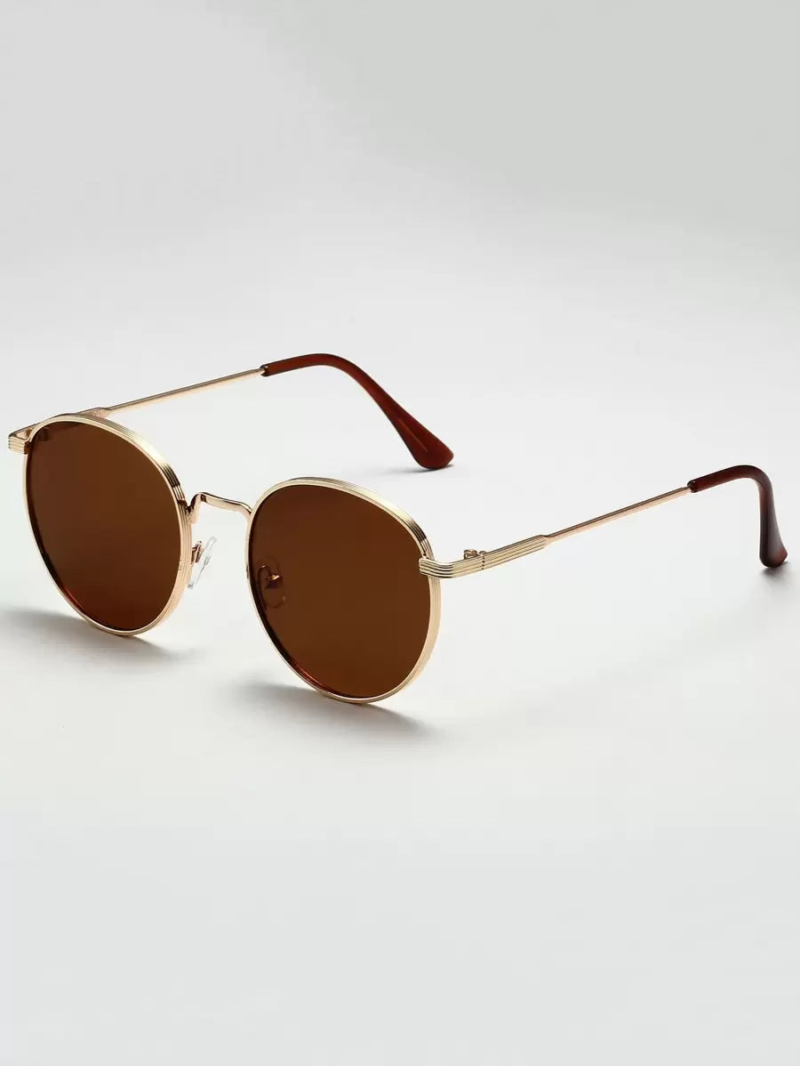 Lunettes de soleil vintage monture fine verres ronds teintés homme – Lormont