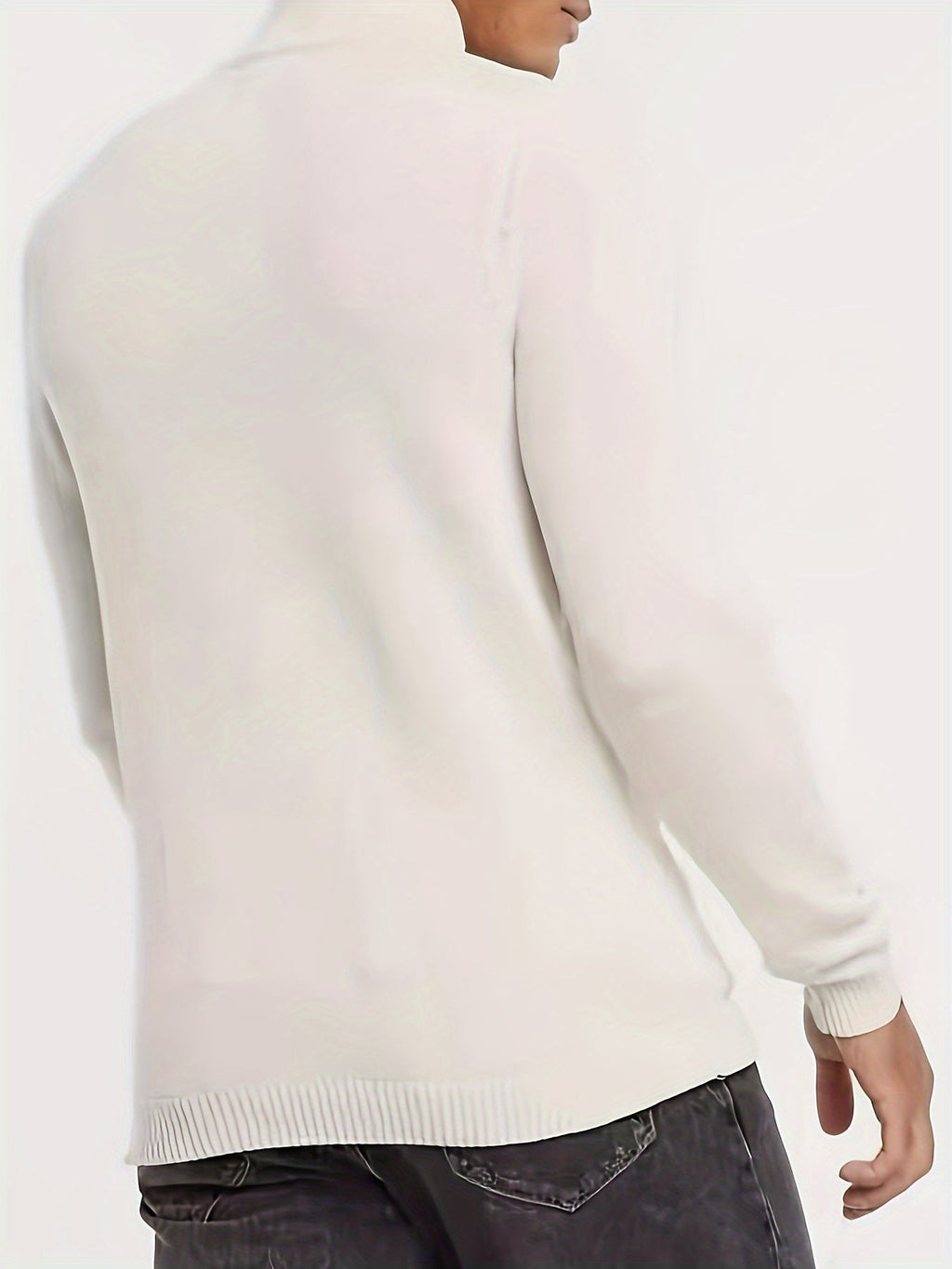 Pull à col montant zippé coupe ajustée élégant au quotidien homme – Rions