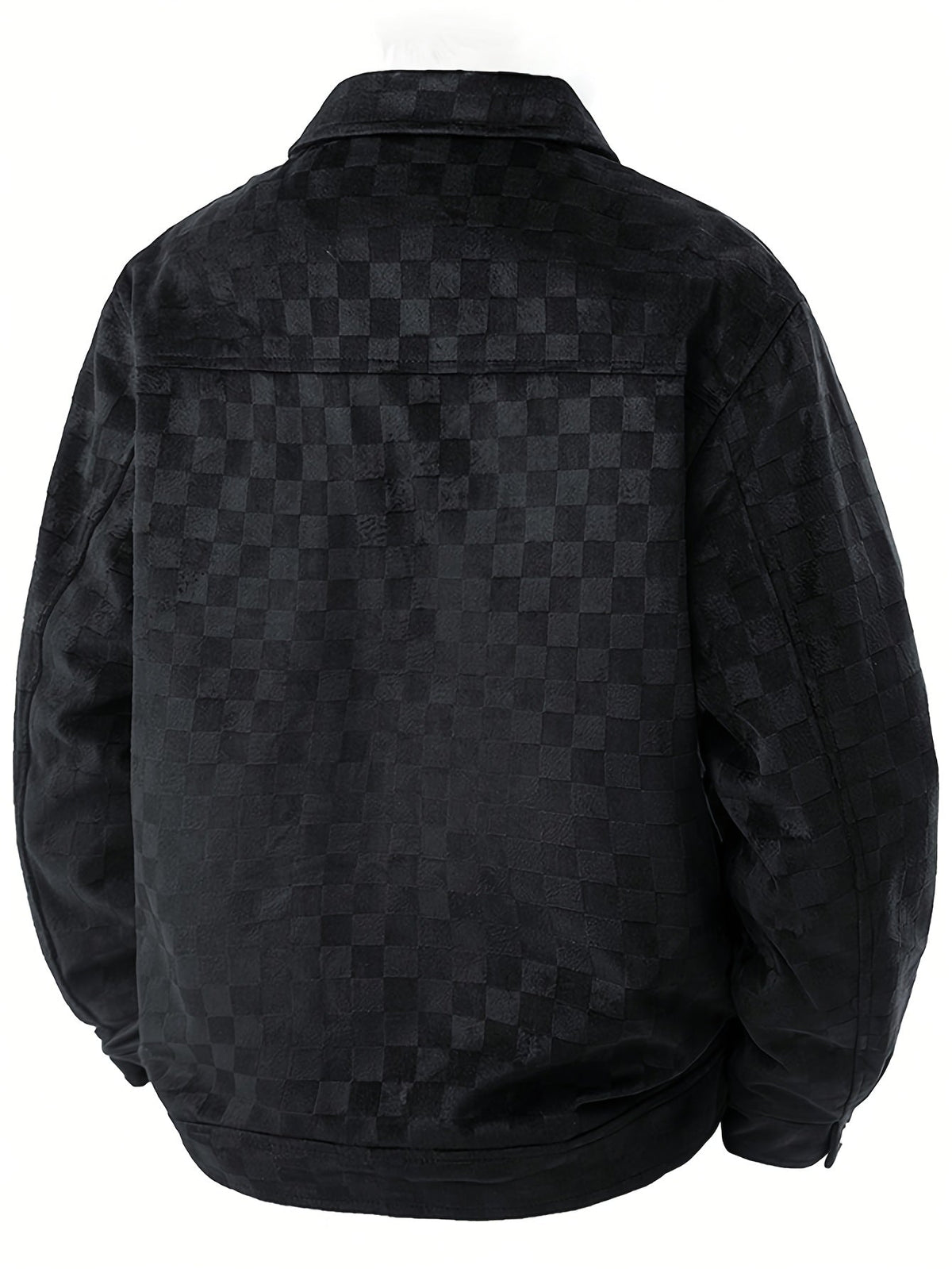 Veste aspect daim à motif damier