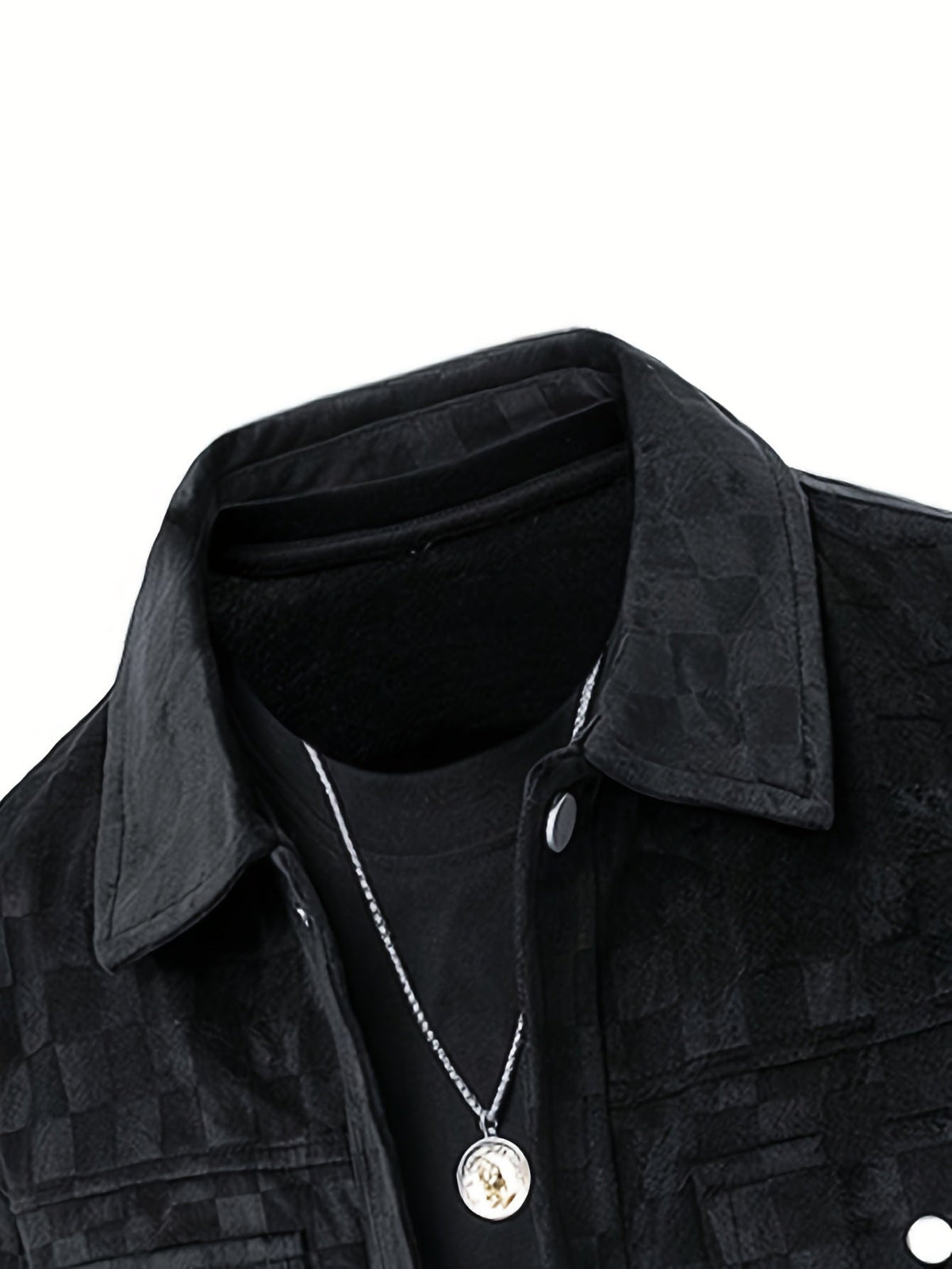 Veste aspect daim à motif damier