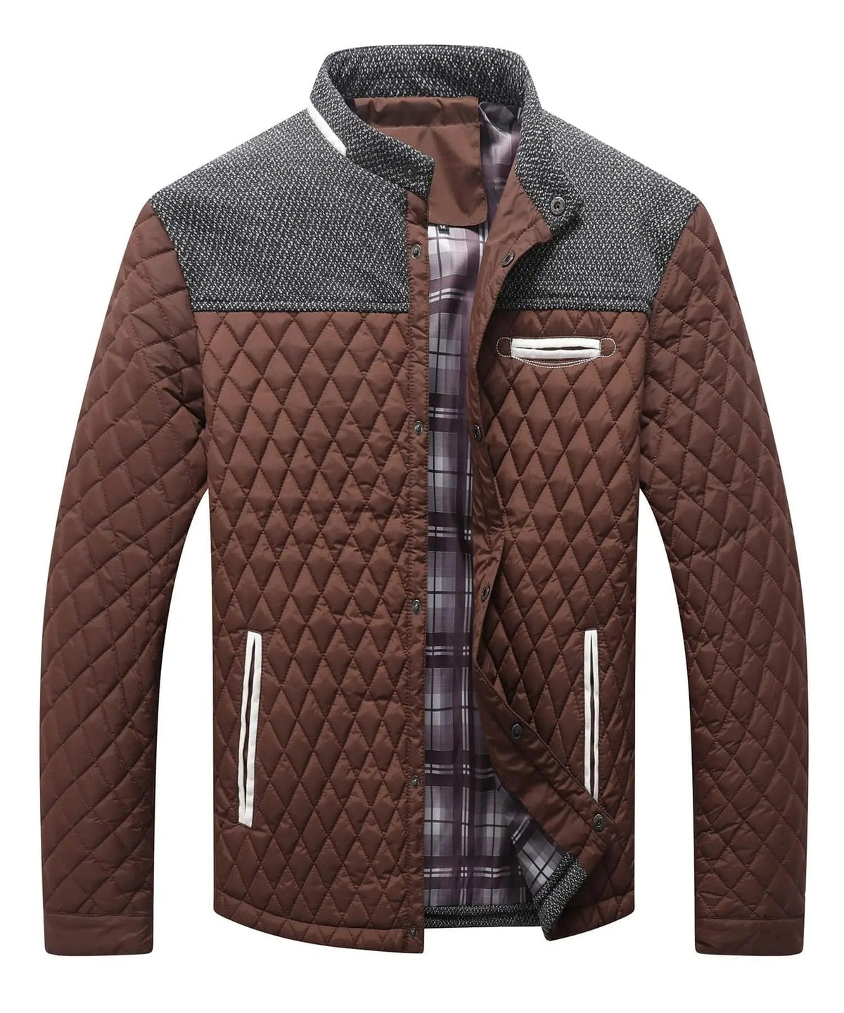 Veste matelassée en losanges col contrasté