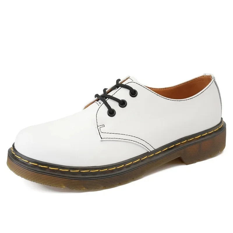 Derbies aspect cuir à surpiqûres contrastées