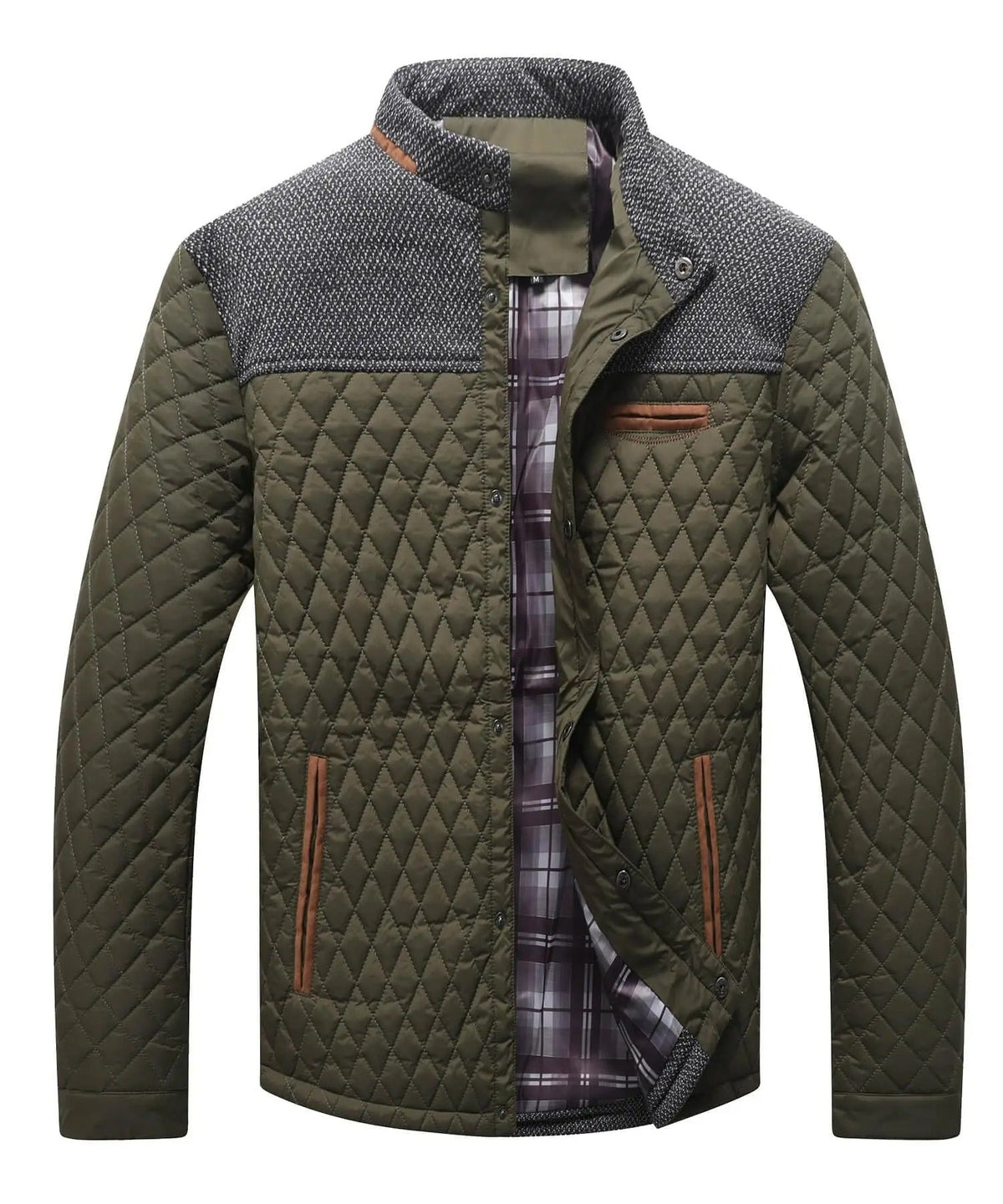 Veste matelassée en losanges col contrasté
