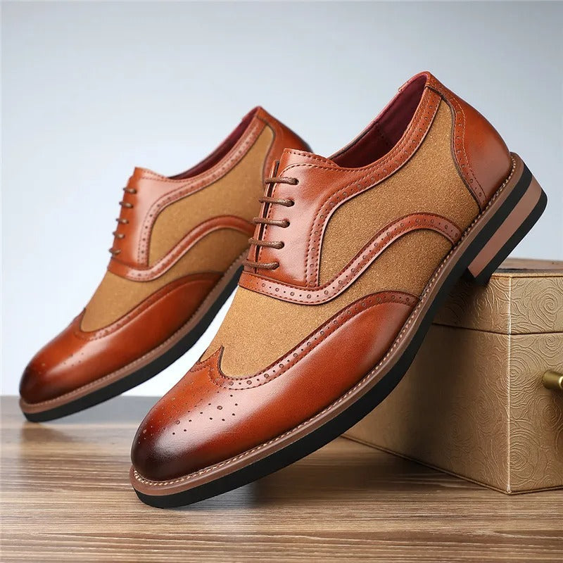 Chaussures brogues bicolores à lacets