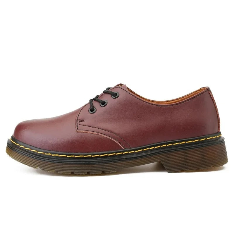 Derbies aspect cuir à surpiqûres contrastées