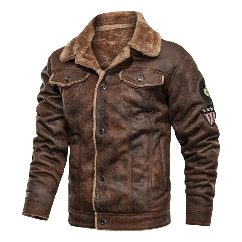 Veste effet cuir doublée façon polaire
