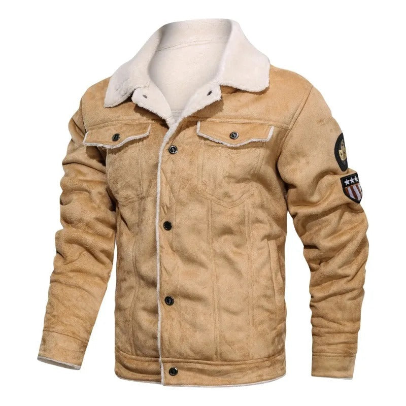 Veste effet cuir doublée façon polaire