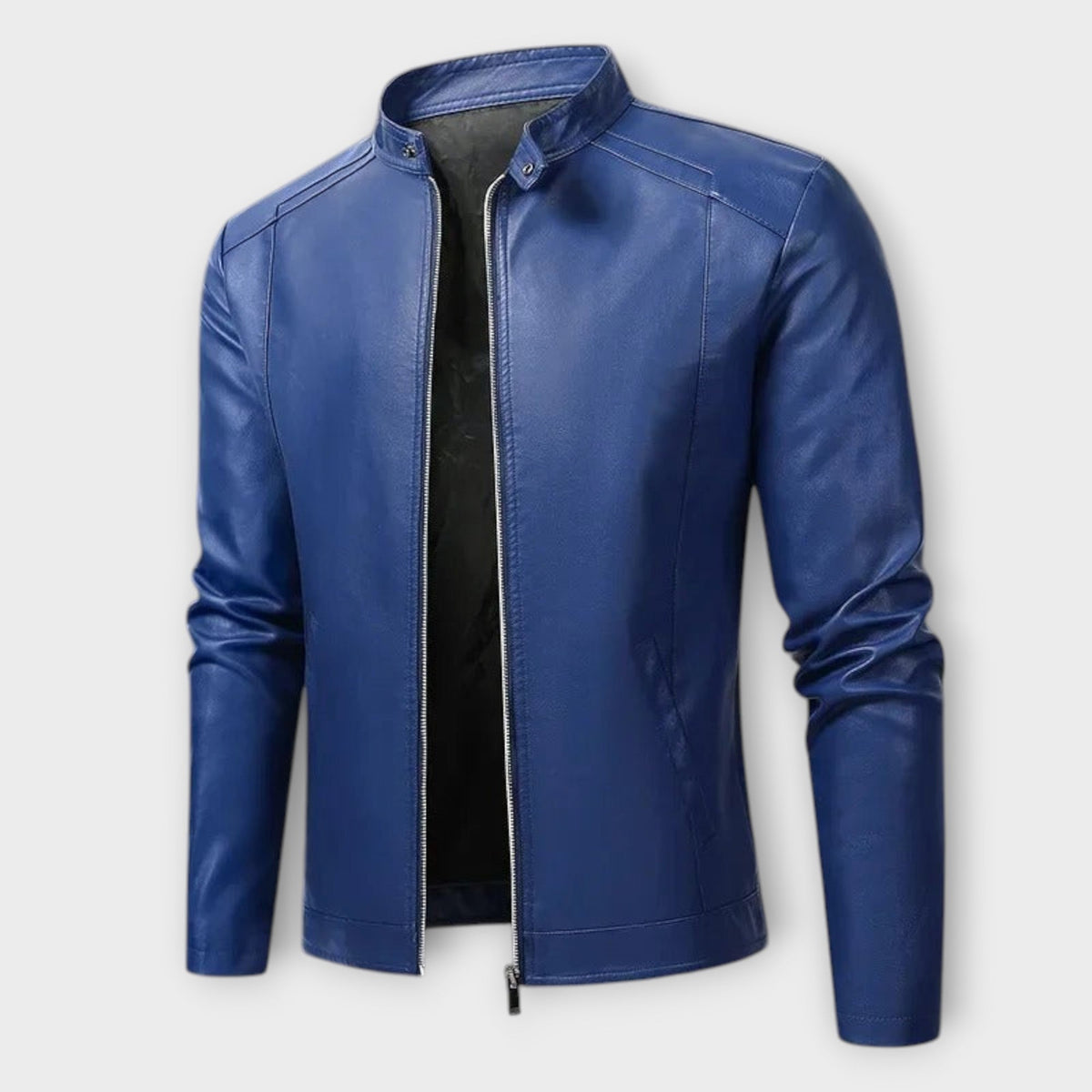 Veste biker effet cuir lisse