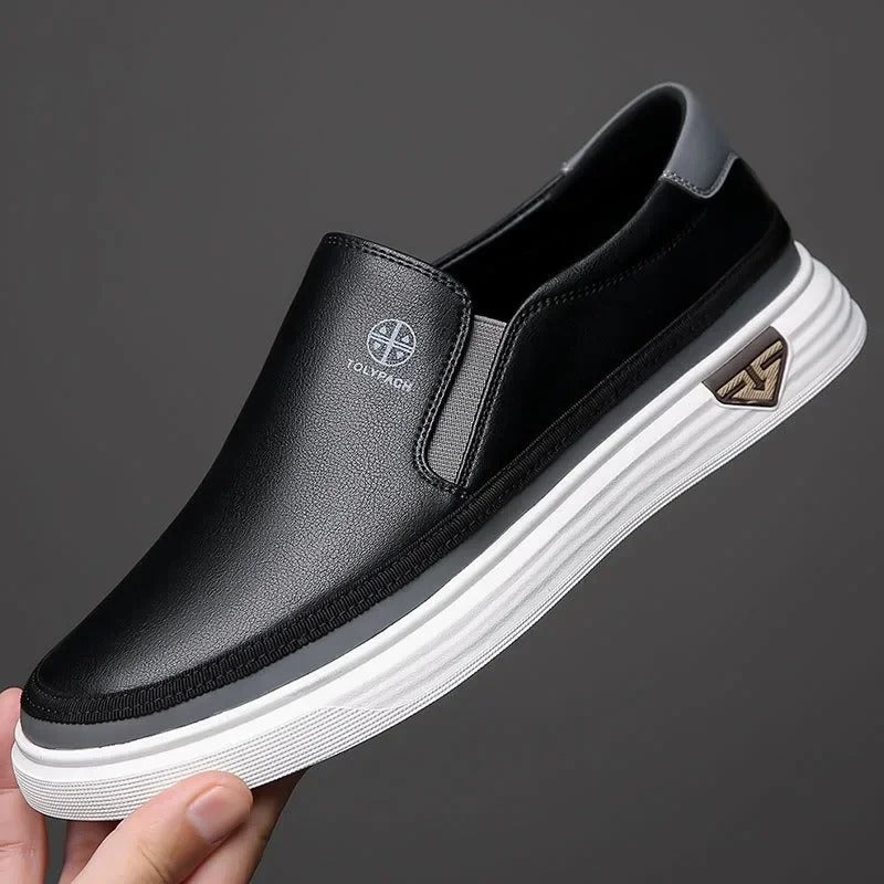 Mocassins en cuir urbains à enfiler coupe sobre et soignée homme – Cazaux