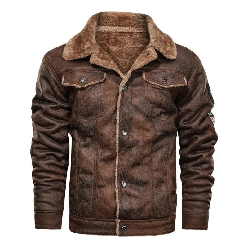 Veste effet cuir doublée façon polaire