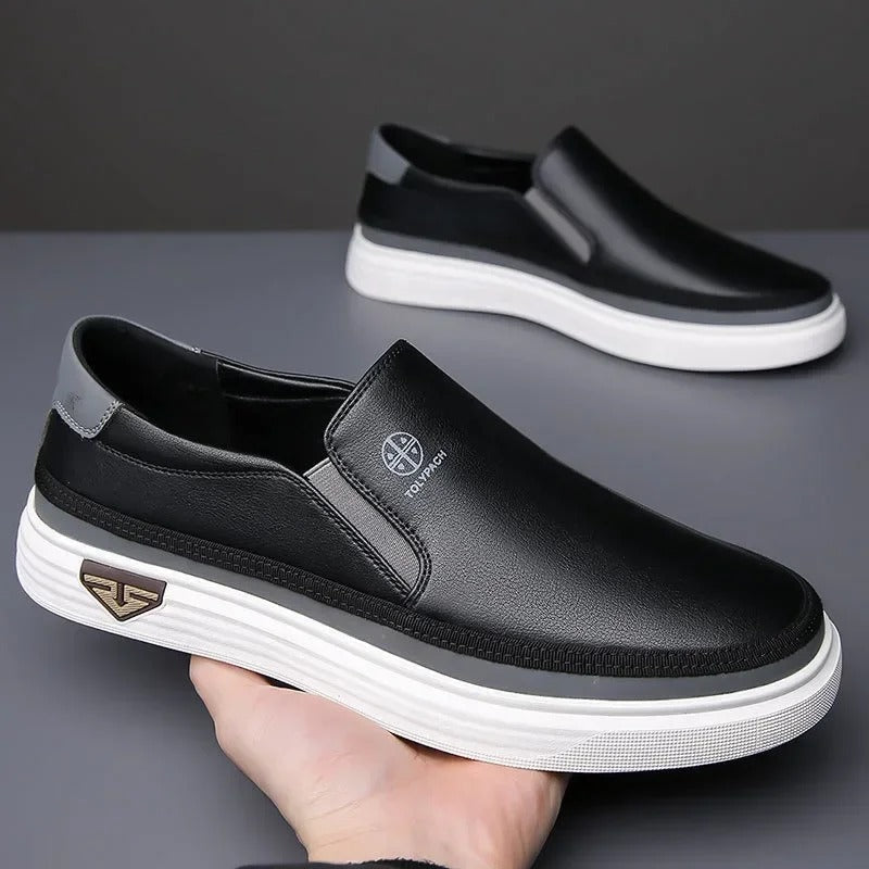 Mocassins en cuir urbains à enfiler coupe sobre et soignée homme – Cazaux